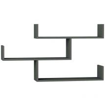 Tagère murale Dgaleazz, Étagère, Tablette murale, Rayonnage polyvalent, 122x22h67 cm, Anthracite - Dmora