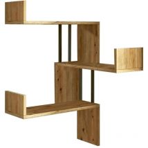 Tagère murale Dmurator, Étagère, Tablette murale, Rayonnage polyvalent, 60x60h109 cm, Chêne - Dmora