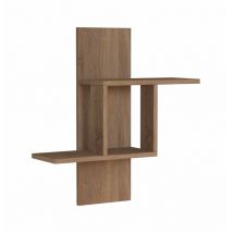 Tagère murale Hyperion, Étagère, Tablette murale, Rayonnage polyvalent, 64x20h70 cm, Chêne, avec emballage renforcé - Dmora
