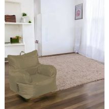 Talamo Italia - Dmora Fauteuil rembourré avec accoudoirs, couleur beige, Dimensions 80 x 80 x 80 cm