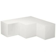 Dmora - Fernsehschrank Dfallett, Ständer für Wohnzimmerfernseher, Niedriges Wohnzimmer-Sideboard, TV-Ständerbasis, 90x92h32 cm, Weiß