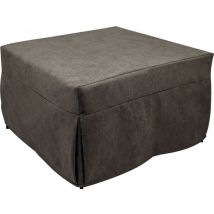 Talamo Italia - Puof in ein Einzelbett umwandelbar, Made in Italy, Klappbett, Pouf mit abnehmbarem, platzsparendem Stoff für das Wohnzimmer, cm 78x78