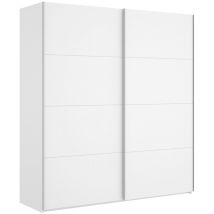 Kleiderschrank Dmarsic, Garderobe für Schlafzimmer, Kleiderschrank mit 2 Schiebetüren, 180x65h204 cm, Weiß - Dmora