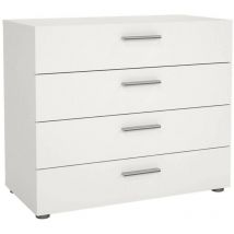 Kommode mit vier Schubladen, weiße Farbe, 70 x 75,7 x 40,26 cm - Dmora