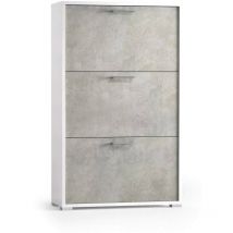 Dmora - Meuble à chaussures Peonia, Meuble d'entrée polyvalent avec 3 portes abattantes, Meuble à chaussures double profondeur, Fabriqué en Italie,