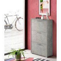 Dmora - Meuble à chaussures Peonia, Meuble d'entrée polyvalent avec 3 portes abattantes, Meuble à chaussures double profondeur, Fabriqué en Italie,
