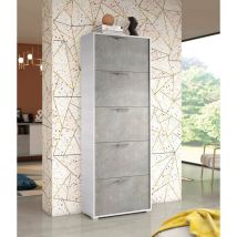 Dmora - Meuble à chaussures Surfinia, Meuble d'entrée polyvalent avec 5 portes abattantes, Meuble à chaussures double profondeur, Fabriqué en Italie,