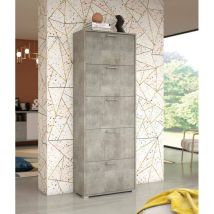 Dmora - Meuble à chaussures Surfinia, Meuble d'entrée polyvalent avec 5 portes abattantes, Meuble à chaussures double profondeur, Fabriqué en Italie,