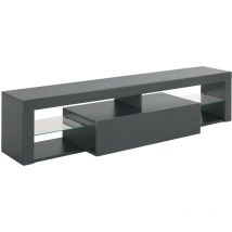 Dmora - Meuble tv Dcompagno, Buffet bas de salon avec 1 porte, Base meuble tv, 160x40h35 cm, Anthracite