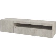 Dmora - Meuble tv de salon, Fabriqué en Italie, Meuble tv 2 portes, Meuble tv de salon, 150x40h37 cm, Couleur ciment