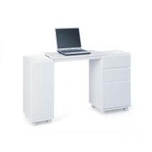 Meuble / bureau extensible, coloris blanc, 66 x 72 x 36 cm - Dmora
