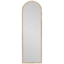 Miroir Zaniah, Verre miroité, Objet d'ameublement mural, Décoration avec miroir, 50x2h160 cm, Chêne, avec emballage renforcé - Dmora
