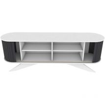 Dmora - Mueble de televisión Aludra, Aparador de salón, Mueble bajo para tv, Base de pared equipada, 180x43h60 cm, Antracita y Blanco, con embalaje