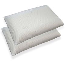 Lot de 4 coussins, 100% Made in Italy, Oreiller 'savon' amovible en mousse à mémoire de forme perforée, Hypoallergénique et Respirant, 71x41x13 cm