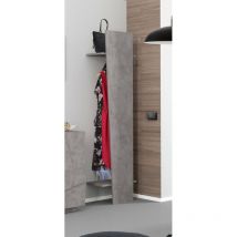 Dmora - Perchero vertical, Made in Italy, con tubo de ropa, dos estantes, Mueble para pasillo, Vestíbulo moderno, 50x30h200 cm, Color Gris cemento,