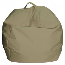 Pouf Ascia, Poltrona multiuso, Poltroncina sacco, Pouf poggiapiedi, Made in Italy, 65x65 h50 cm, Beige - Talamo Italia