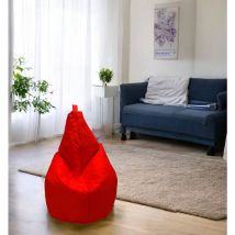 Pouf de couleur unie, couleur rouge, Dimensions 80 x 120 x 80 cm, avec emballage renforcé - Dmora
