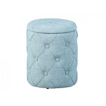 Dmora - Pouf de rangement en tissu matelassé gris clair, 34x34x40 cm
