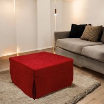 Talamo Italia - Dmora Puof convertible en lit simple, Fabriqué en Italie, Lit pliant, Pouf avec tissu amovible et peu encombrant pour le salon, cm