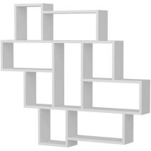 Dmora - Regal Velaris, Gestell, Wandregal, Mehrzweckregale, 116x15h104 cm, Weiß, mit verstärkter Verpackung