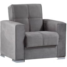 Dmora - Schlafsofa Dfot, Container-Sessel für Wohnzimmer, umwandelbar in Bett, Relax-Sessel aus gepolstertem Stoff mit Klick-Klick-Öffnung, 94x85h91