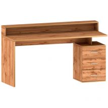 Dmora - Scrivania Flaminia, Scrittoio con sopralzo, Scrivania ufficio multiuso, Scrivania salvaspazio multi posizione, 160x60h90 cm, Rovere