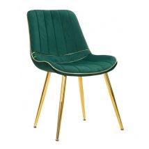 Set di 2 sedie, Legno Di Pino e Spugna e Metallo e Poliestere, Colore Verde, Misure: 51 x 59 x 79 cm - Dmora