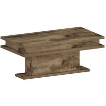 Dmora - Table basse Léon, Table basse de salon, Meuble bas de rangement, Table basse, 100x55h42 cm, Érable avec lumière LED, avec emballage renforcé