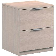 Dmora - Table de chevet Syracuse, Table de chevet moderne avec 2 tiroirs, Table de nuit, Commode basse pour chambre, cm 38x34h45, Chêne