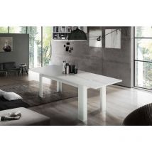 Dmora - Table de salle à manger extensible, Made in Italy, Table moderne avec rallonges, Console extensible, cm 140 / 190x90h75, couleur Mélèze blanc