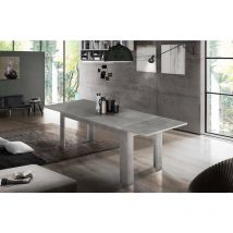 Dmora - Table de salle à manger extensible, Made in Italy, Table moderne avec rallonges, Console extensible, 140 / 190x90h75 cm, couleur Gris cendré