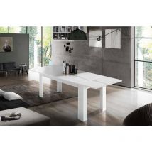 Dmora - Table de salle à manger extensible, Made in Italy, Table moderne avec rallonges, Console extensible, 140 / 190x90h75 cm, couleur blanc
