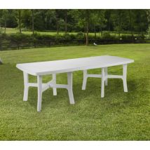 Dmora - Table d'extérieur Messina, Table à manger extensible, Table de jardin polyvalente rectangulaire, 100% Made in Italy, Cm 160x90h72, Blanc,