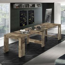 Dmora - Table à manger moderne, Made in Italy, Console extensible jusqu'à 12 places, avec support d'extension,51x90h77 cm (jusqu'à 300 cm) couleur