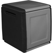 Dmora - Tronc de conteneur polyvalent polypropylène, boîte pleine longueur, 100% Made in Italy,54x53h57 cm, couleur grise, avec emballage renforcé