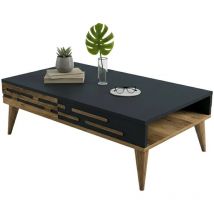 Wohnzimmertisch Dpiacent, Niedriger Wohnzimmertisch, Kaffeeregal, Couchtisch Für Sofa, 105x35h60 Cm, Walnuss Und Anthrazit - Dmora
