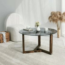 Wohnzimmertisch Phaedra, Niedriger Wohnzimmertisch, Kaffeeregal, Couchtisch für Sofa, 75x75h40 cm, Taube, mit verstärkter Verpackung - Dmora