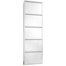 Dmora - Zapatero Isidro, Zapatero, Armario de entrada multiusos, Zapatero, 50x15h172 cm, Blanco, con embalaje reforzado