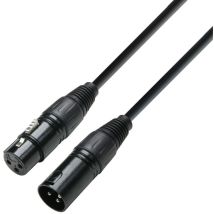 Hochflexibles DMX-Kabel 20m – XLR-Stecker auf XLR-Buchse – 80 Ohm/km – Schwarz – Adam Hall
