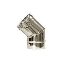 Curva 45 canna fumaria dn 200 tubo acciaio inox 316