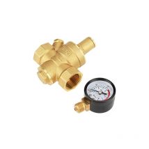 DN20 Vanne de réduction de pression d'eau réglable en laiton avec Manomètre Compteur de pression,Réducteur de pression Ouylaf