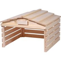Dobar Robot Tosaerba Garage In Legno Con Tetto Rimovibile – Rifugio Robot Tosaerba Con Targhetta Personalizzabile – 78,5 X 74 X 52,5 Cm – Naturale