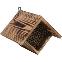Dobar Bienenhaus Quadrat 80 x 40 cm – geflammtes Holz – wetterbeständig – fördert Bestäubung – unterstützt Artenvielfalt