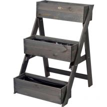 Dreistufige Pflanztreppe grau ca. 60x70x90 cm Topfpflanzenständer - Dobar