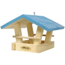 Vogelfutterhaus Kiefernholz mit Spitzdach 20 x 21 x 15 cm Vogelhaus - Dobar