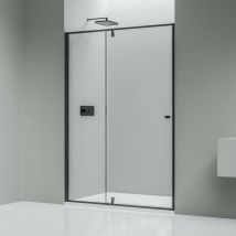 Bernstein - Doccia di nicchia con porta girevole su pannello fisso NT606 flex - 6 mm di vetro nano trasparente - colore del profilo selezionabile