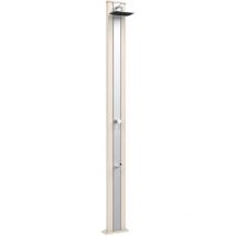 Doccia solare da esterno giardino 30l miscelatore e lavapiedi arkema spring s fascia inox bianco crema