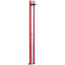 Arkema Design - Doccia da Esterno Giardino Miscelatore e Lavapiedi Arkema Spring s Fascia Inox Cherry