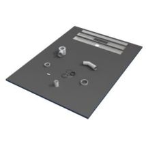 Valstorm - Doccia Vassoio 90x90x3cm Pronto Per Affiancare Con Sifone + Griglia Flusso Lineare In Acciaio Inox