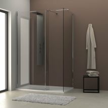 Showerdesign - Doccia walk in angolare con paraschizzi helsinki 110x80 +25 cm cristallo 8 mm